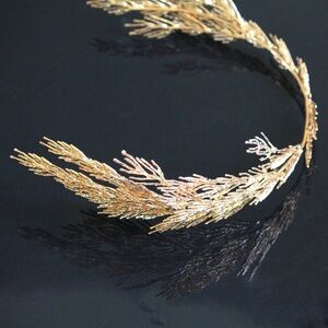 Gold leaf tiara headband for girls women birthday wedding gift